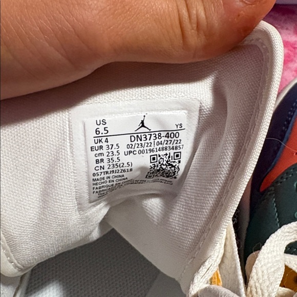 Women's Air Jordan 1 Mid SE, Style: French Blue/Magic Ember - Picture 6 of 6